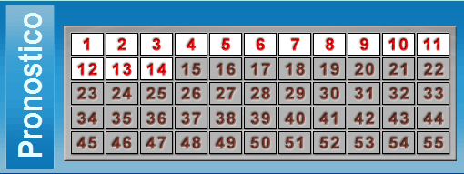 Pronostico composto da 14 numeri - Totofortuna Million Day